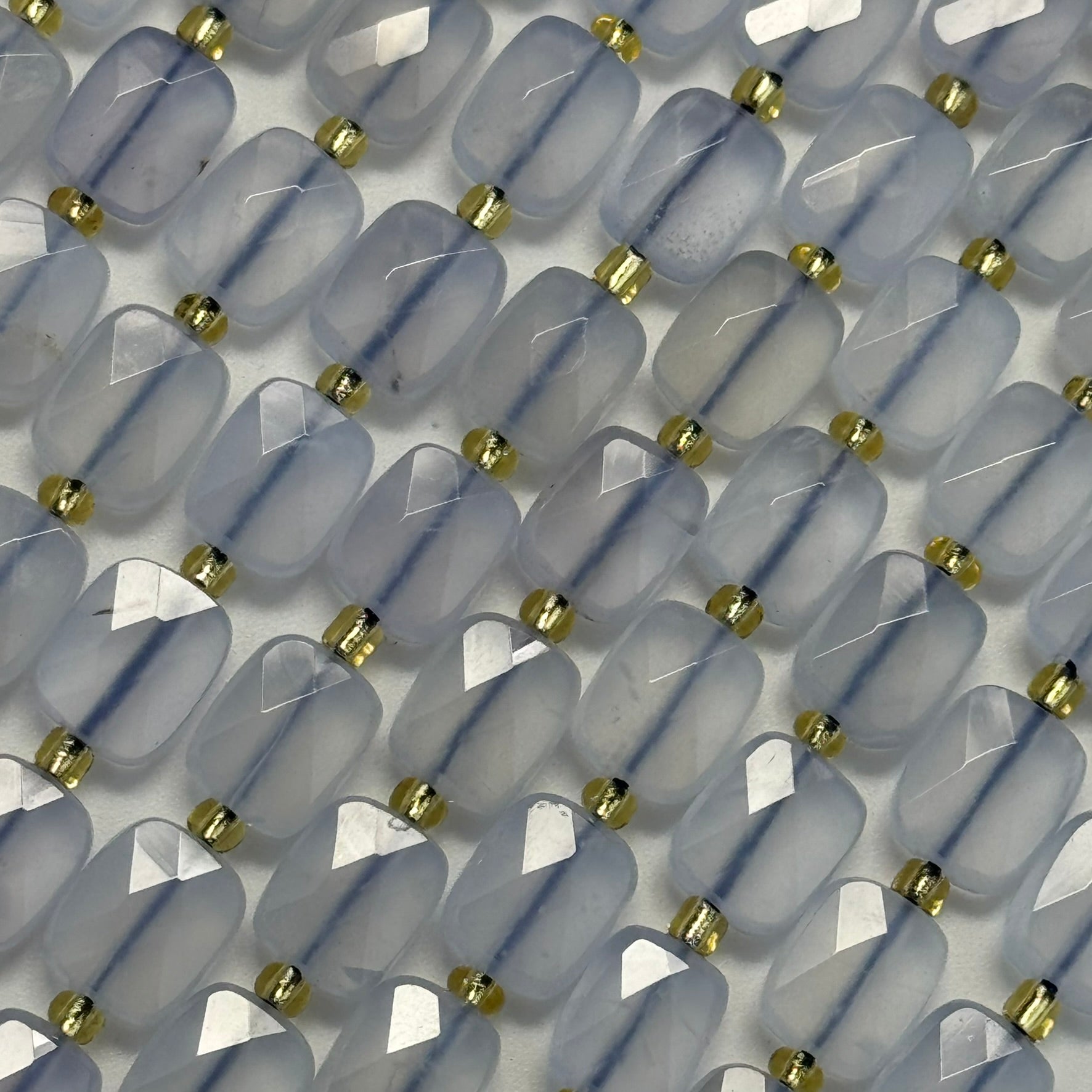 Blue Chalcedony Rectangular Faceted Cushion Cut Beads10xÂ8 mm Beads image 1