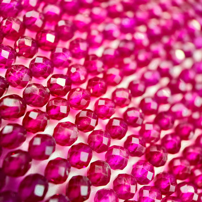 Synthetic Ruby Faceted Round Beads image 1