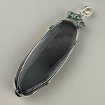 Titanium-Coated Druzy Pendant with Three Blue Zircons image 9