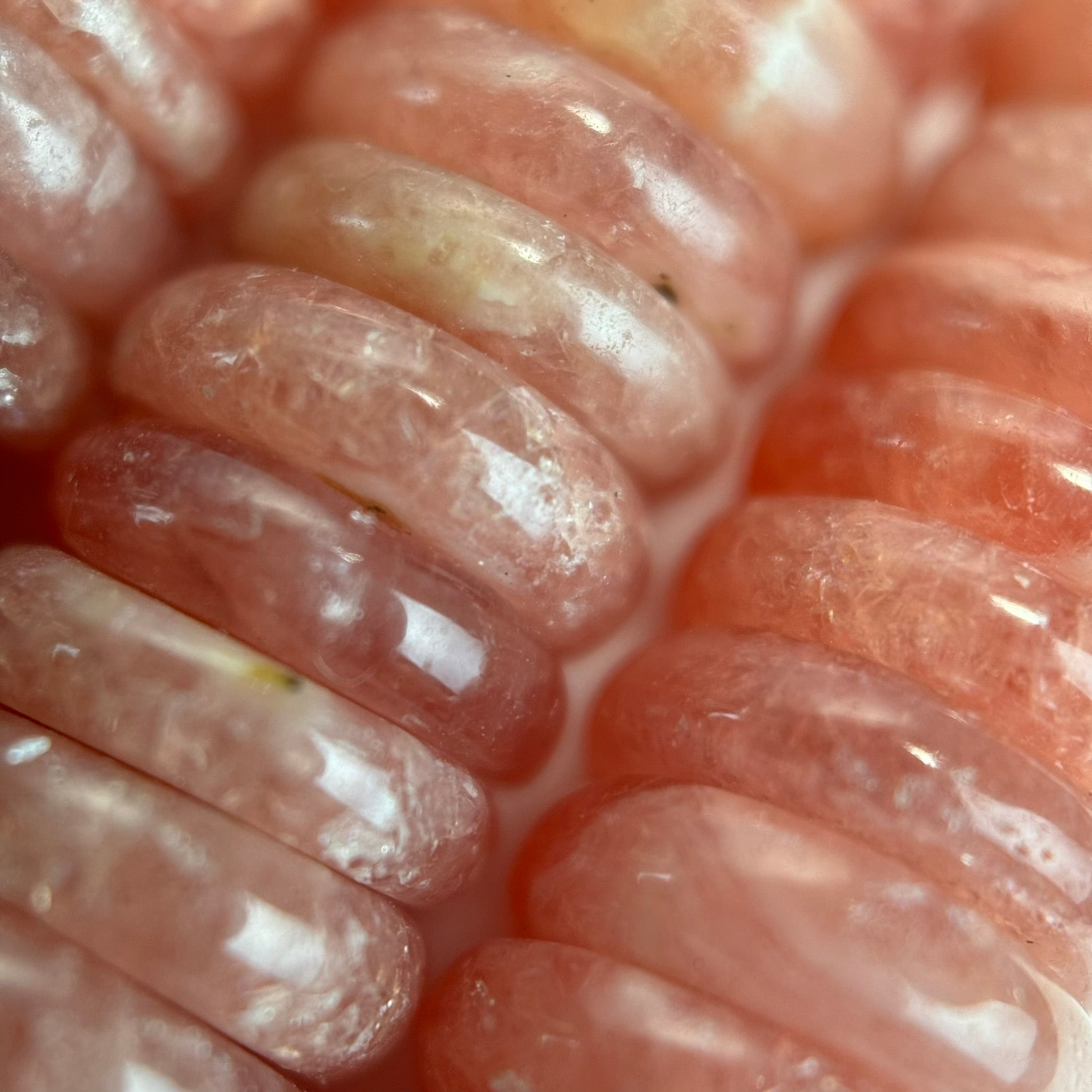 Rhodochrosite Rondelle Polished Beads image 1