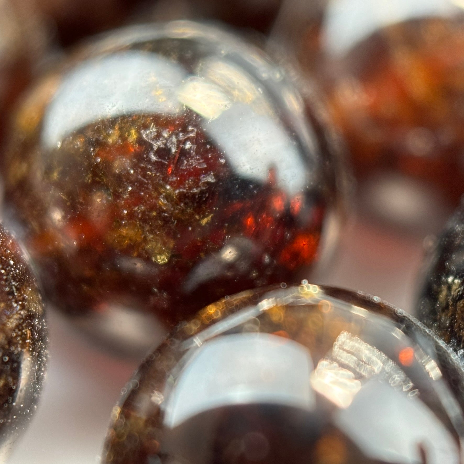 Champagne Garnet Polished Round Beads image 4