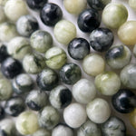Dendritic Green Serpentine Polished  Round Beads image 2
