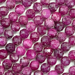 Glass Filled Ruby Faceted Round Beads image 2