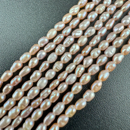 White, Peach and Pink Pearl  4x2mm image 4