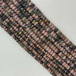 Dendritic Rhodonite Frosted Rondelle Beads image 4