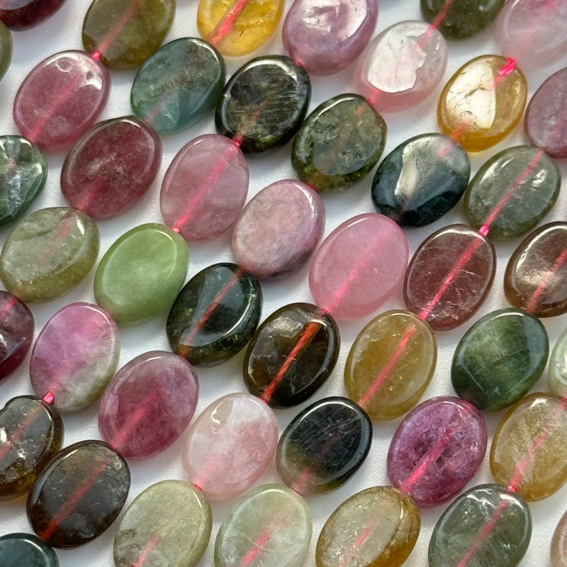 Tourmaline Flat Oval Beads