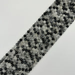 Black Tourmalinated Quartz Polished Round Beads image 6