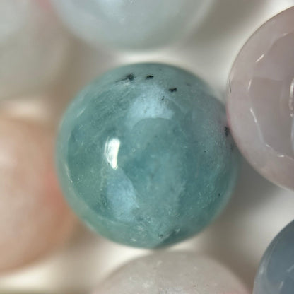 Morganite Aquamarine Polished Round Beads image 2