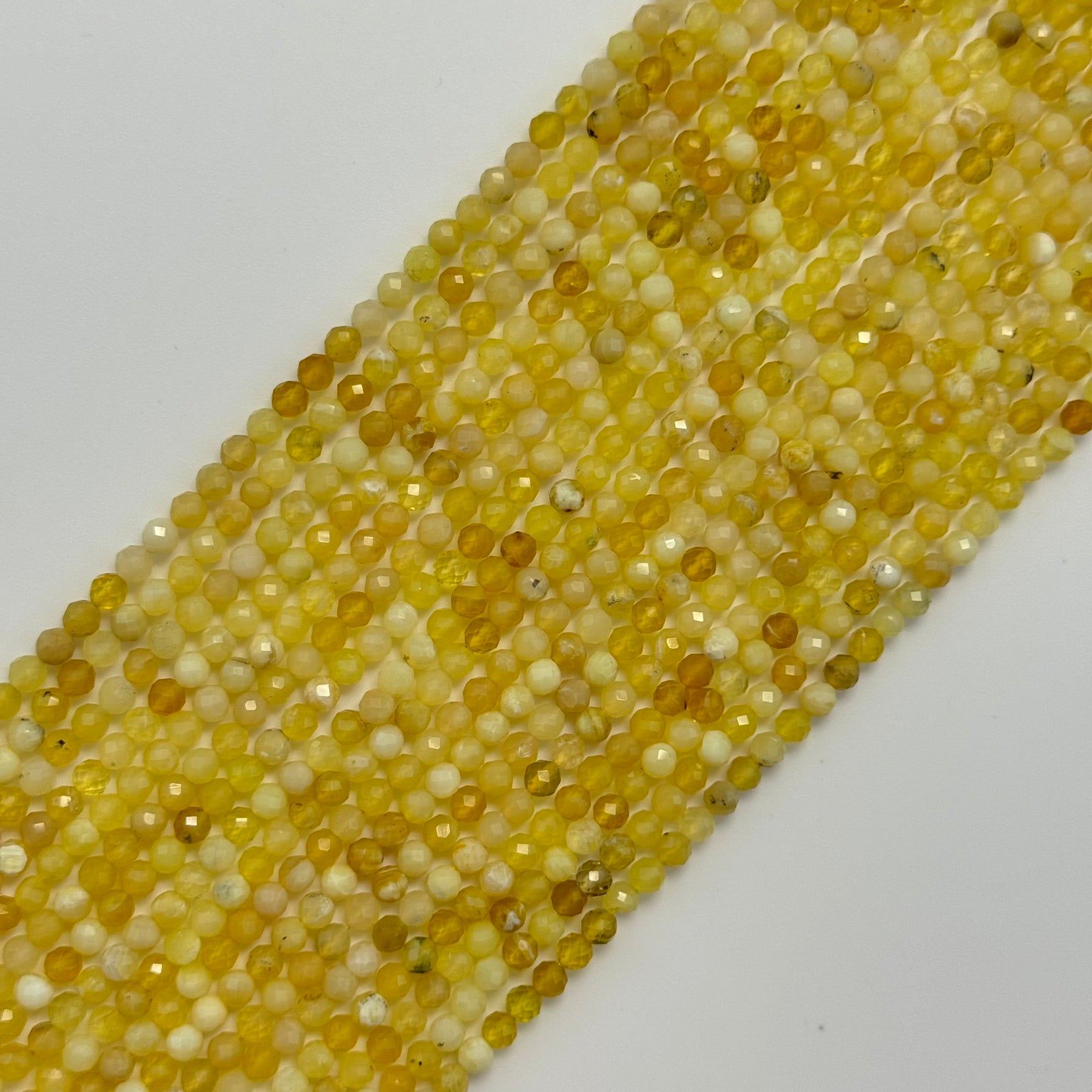 Yellow Opal Faceted Round Beads image 5