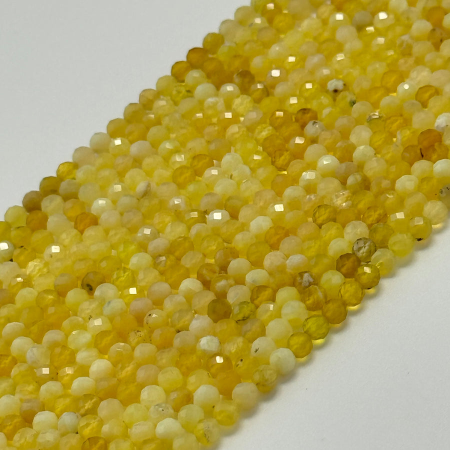Yellow Opal Faceted Round Beads image 0