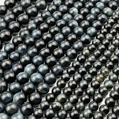 Natural Blue Tiger's Eye AA Polished Round Beads image 2