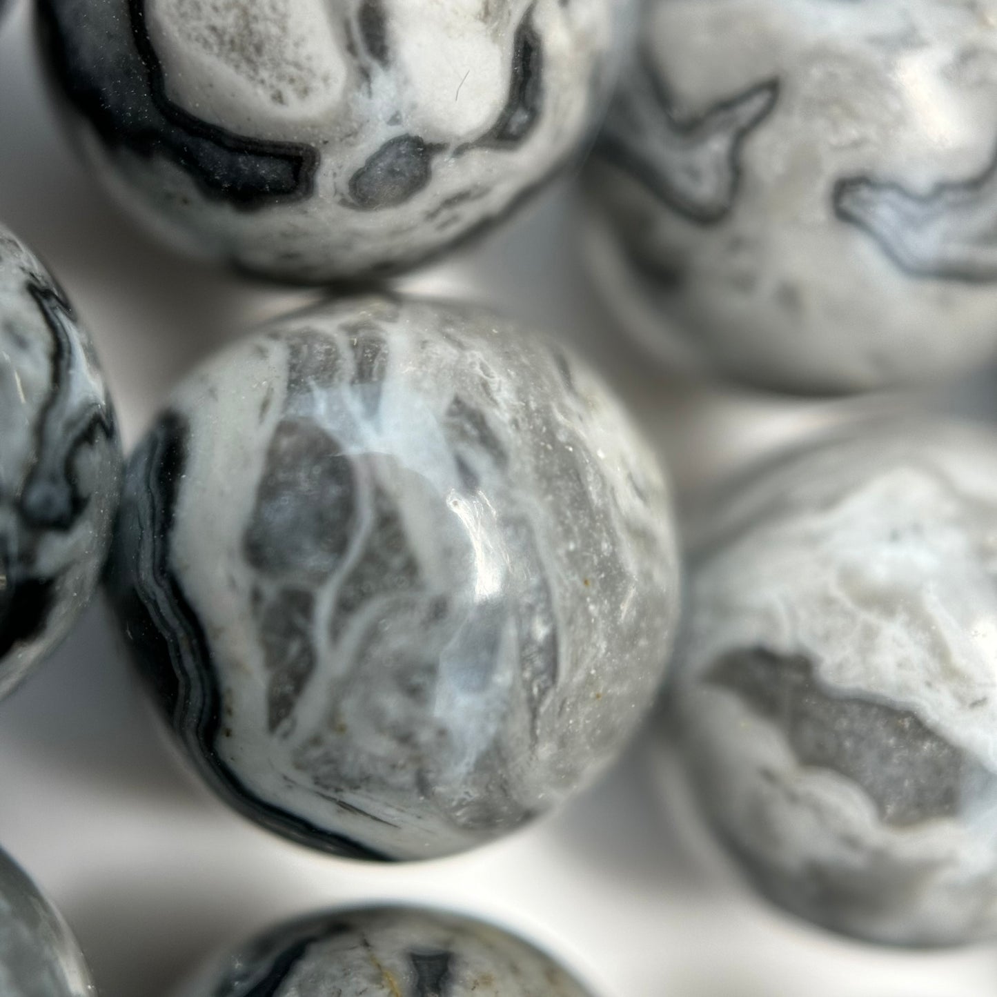 Grey Crazy Lace Agate Polished Round Beads image 7