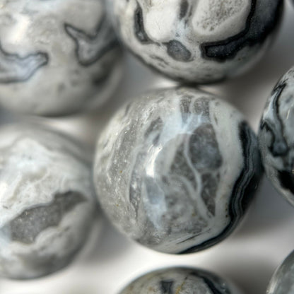 Grey Crazy Lace Agate Polished Round Beads image 7