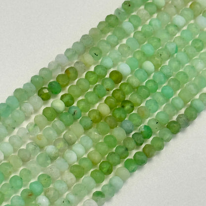 Chrysoprase Beads - Faceted Rondelle