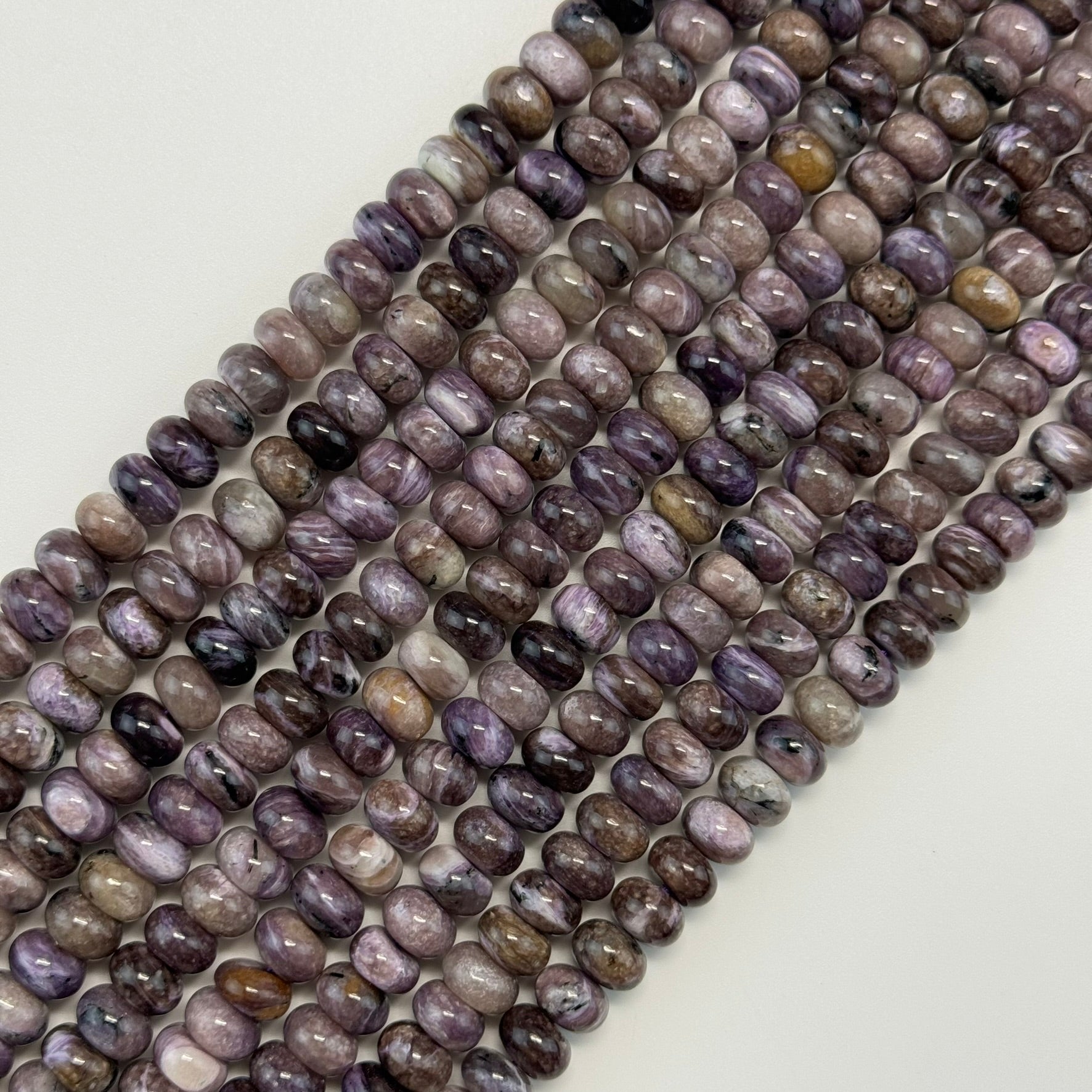 Charoite Rondelle Polished Beads image 3