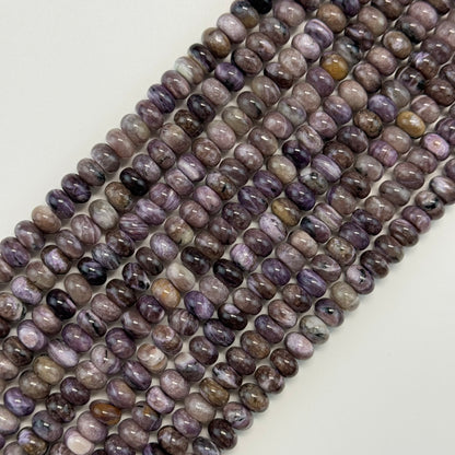 Charoite Rondelle Polished Beads image 3