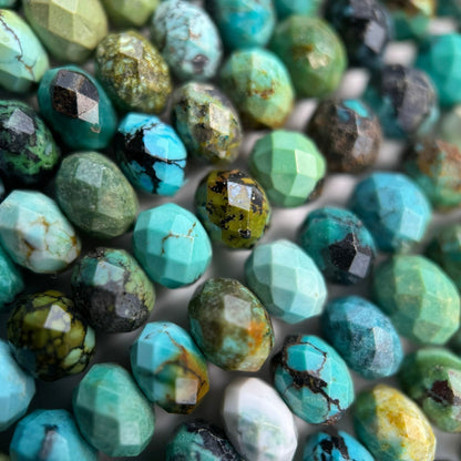 Turquoise Faceted Rondelle Beads (AA Quality) image 5