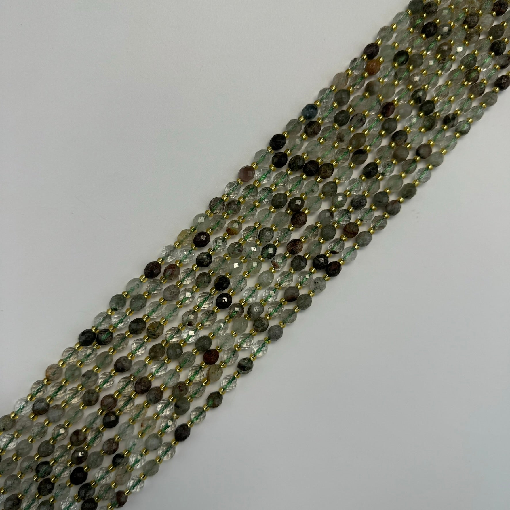 Lodalite (Chlorite) Faceted Barrel 8 Beads image 6