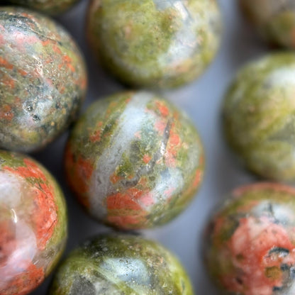 Unakite Beads - Polished Round Beads