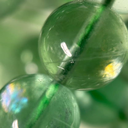 Green Fluorite Beads - Polished Round