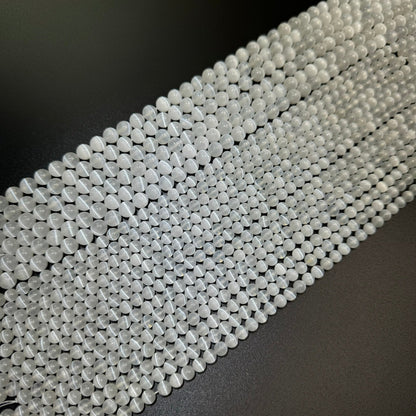 Selenite Polished Round Beads - (AAA Quality)