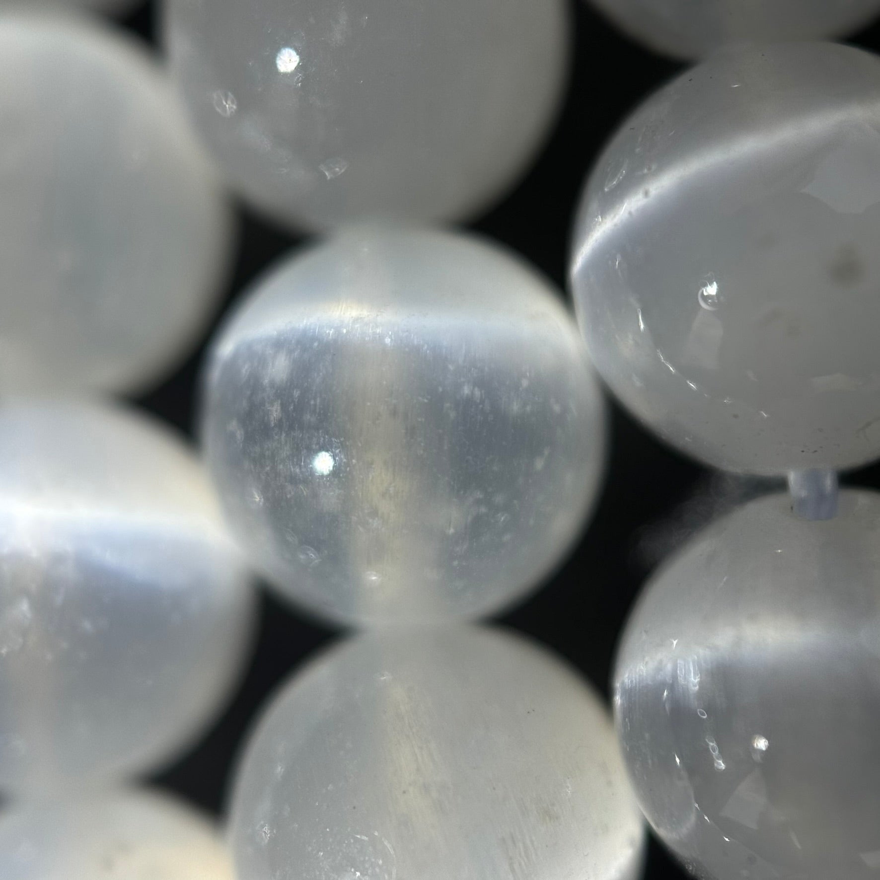 Selenite Polished Round Beads image 1