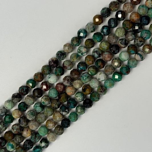 Chrysocolla Beads - Faceted Round Beads