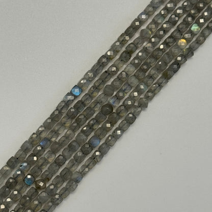 Labradorite Square AA Faceted Polished Beads (4-5 mm) image 6
