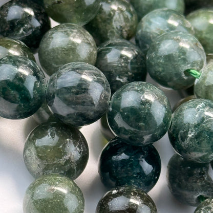 Cat's Eye Green Apatite Polished Round Beads image 1