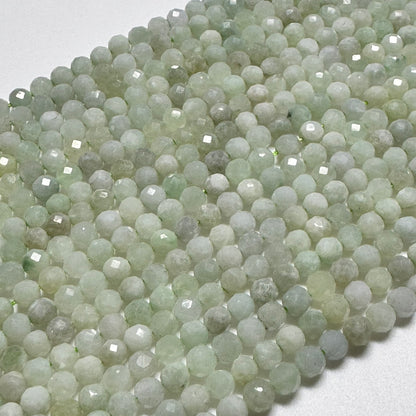 Burmese Green Jade Faceted Round Beads image 3