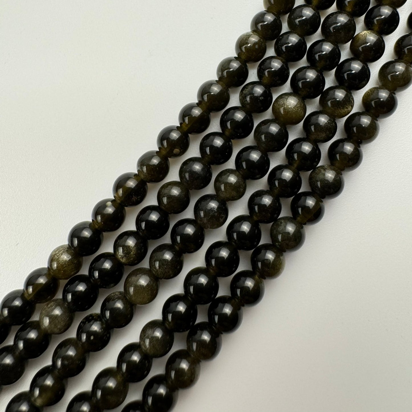 Gold Sheen Obsidian Polished  Round Beads image 3
