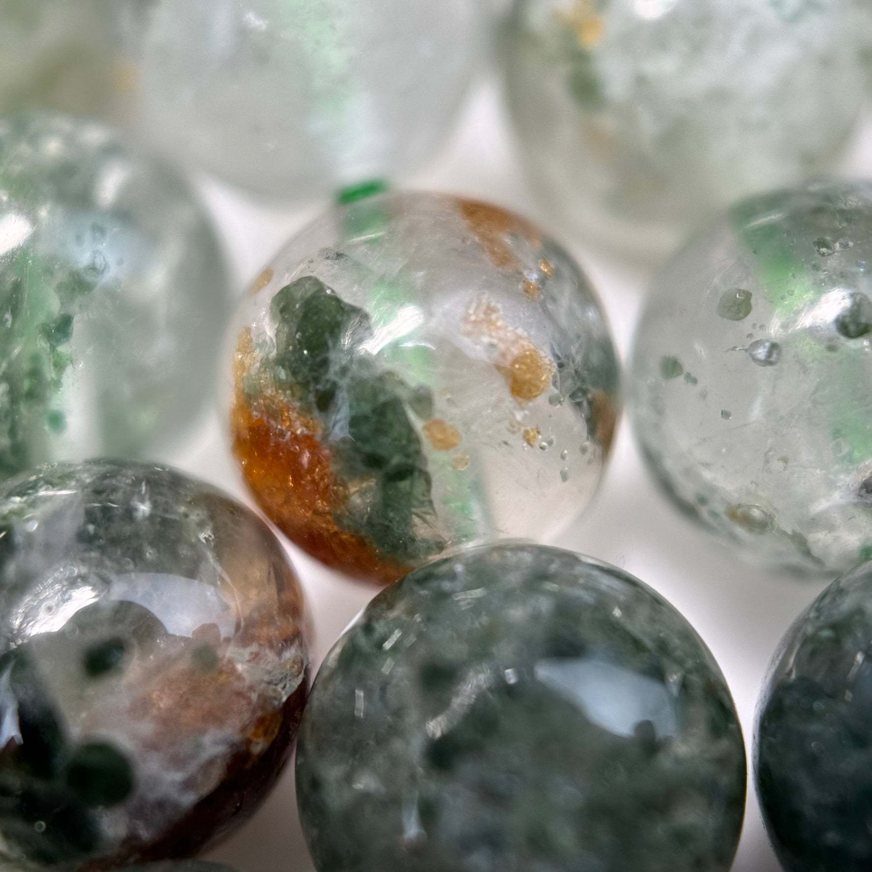 Green Phantom Polished Round Beads image 7