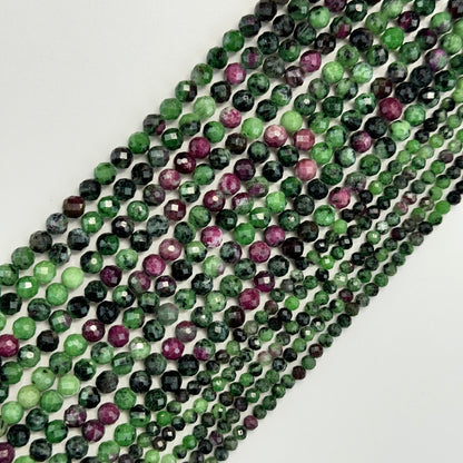 Ruby Zoisite Faceted Round Beads image 3