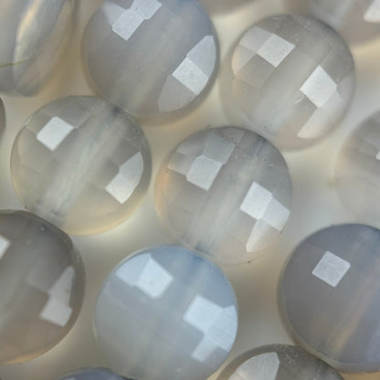 Gray Agate Lentil Beads image 1