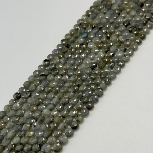 Labradorite Faceted Lentil Shape Beads (A Quality)