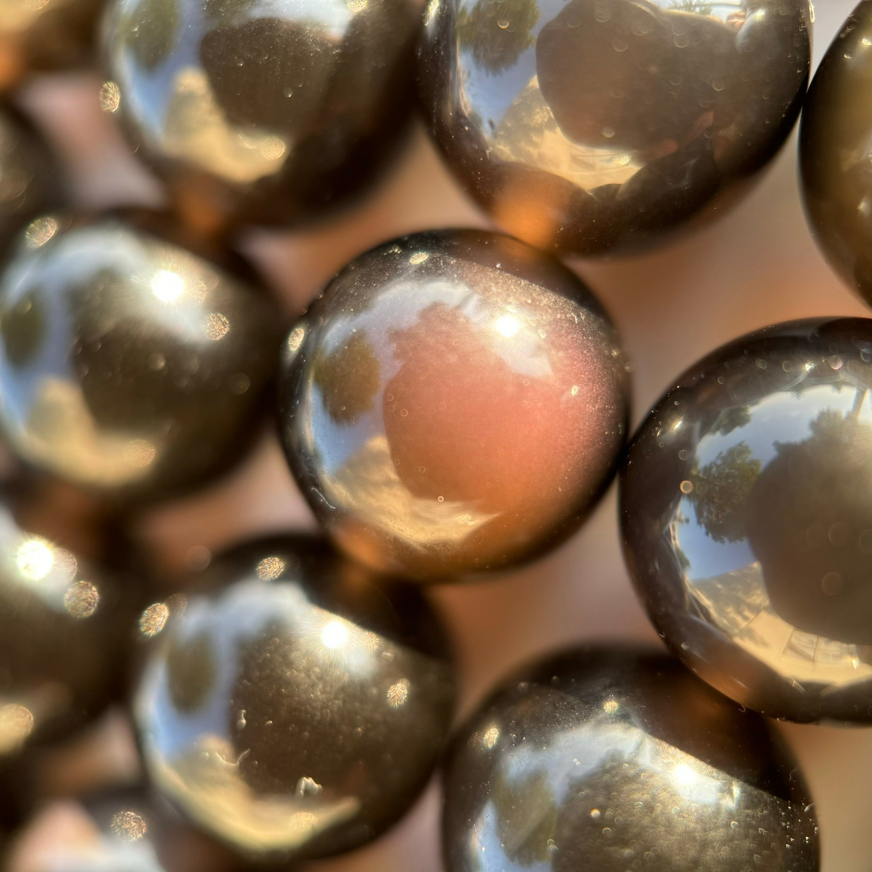 Ice Rainbow Obsidian Polished Round Beads image 6