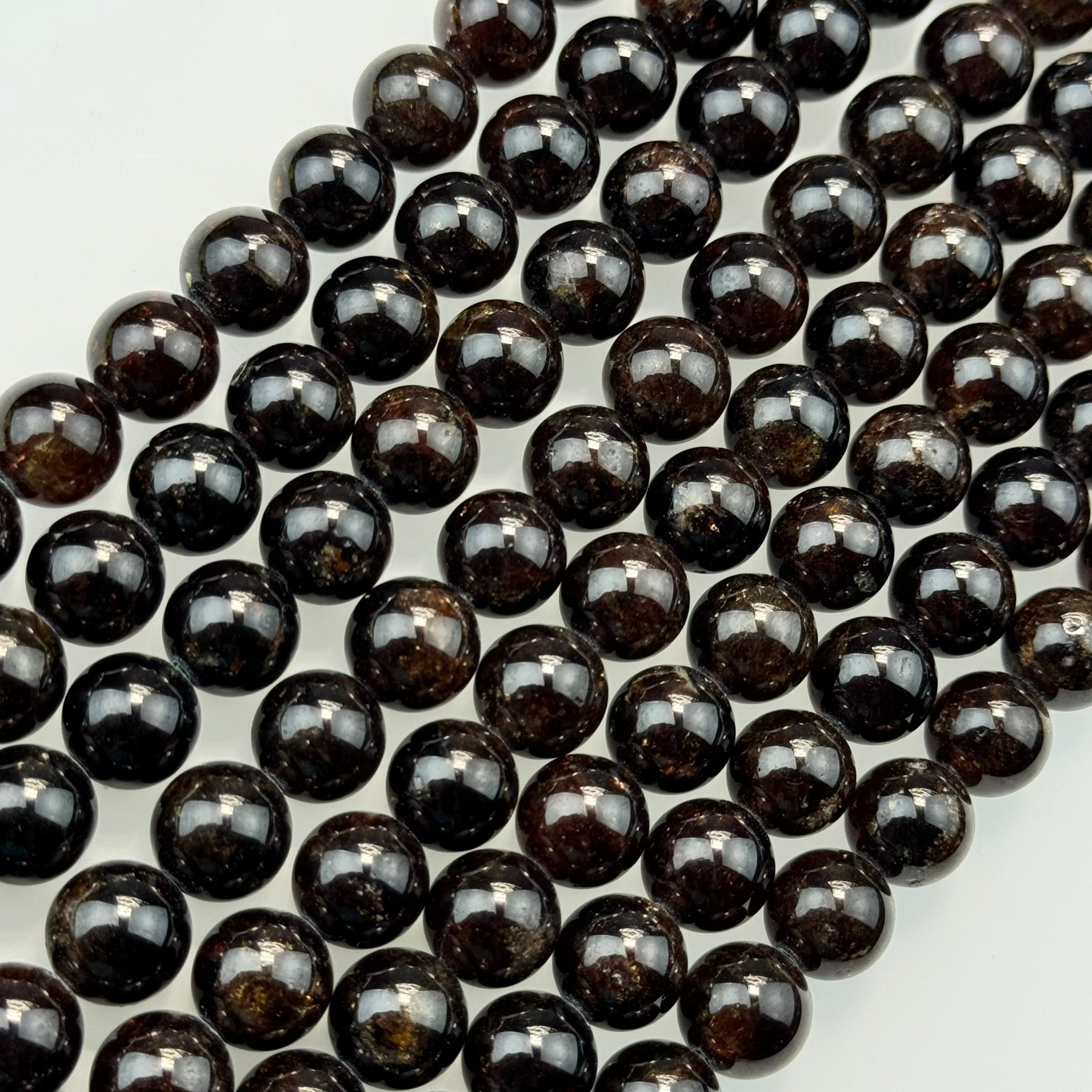 Champagne Garnet Polished Round Beads image 2