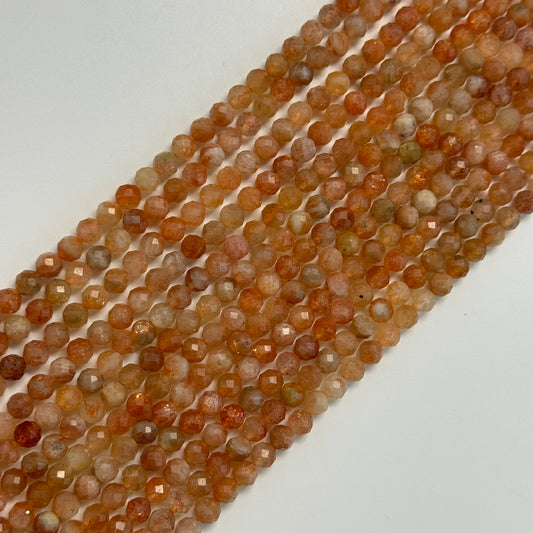 Sunstone Faceted Round Beads (Color B) image 0