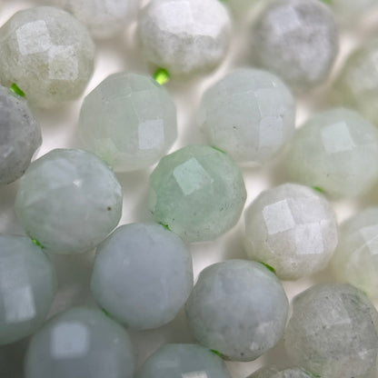 Burmese Green Jade Faceted Round Beads image 2