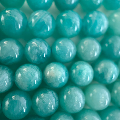 Peruvian Amazonite AAA Polished Round Gemstone Beads image 2