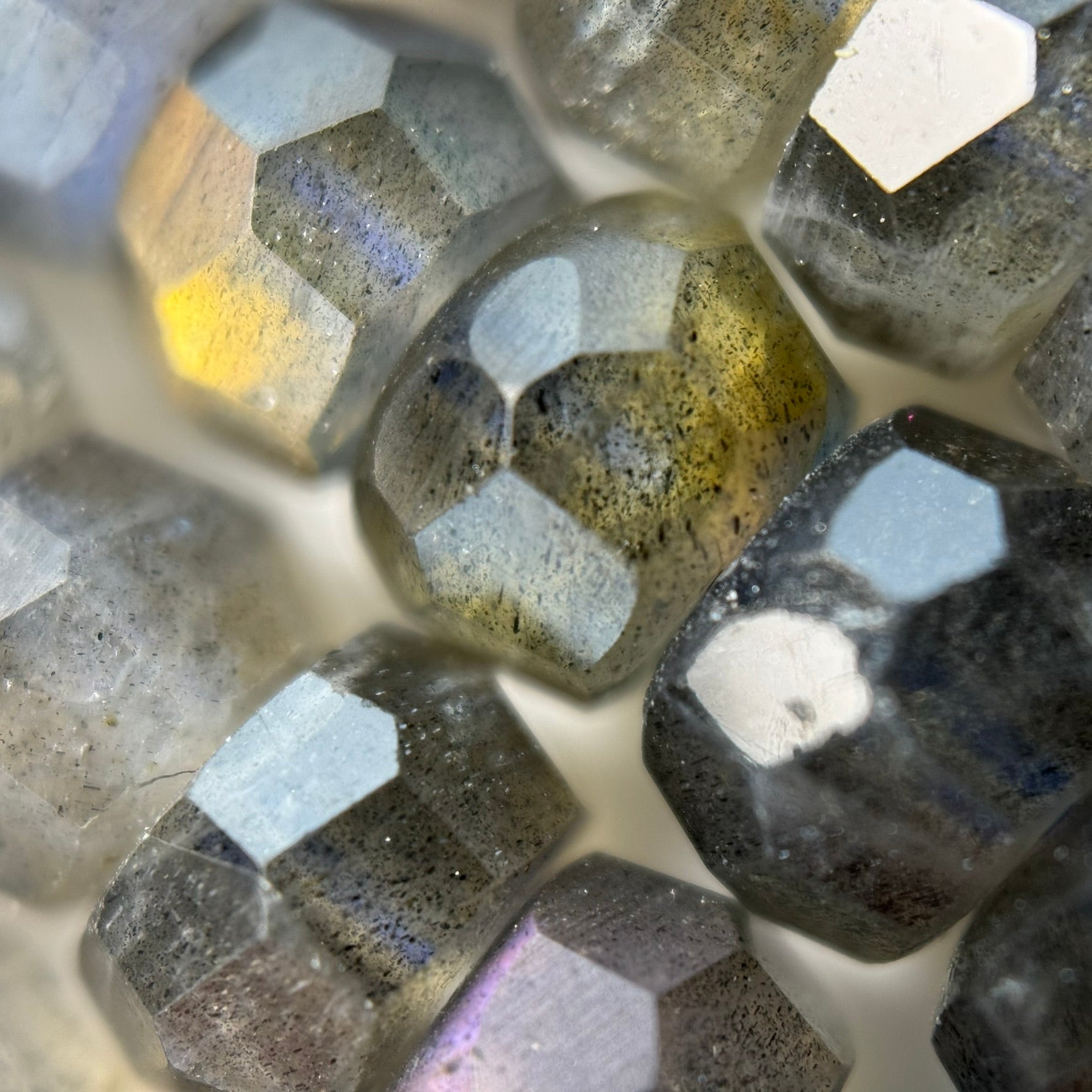 Labradorite Single Cut Faceted Rondelle Beads ( AA Quality) image 3