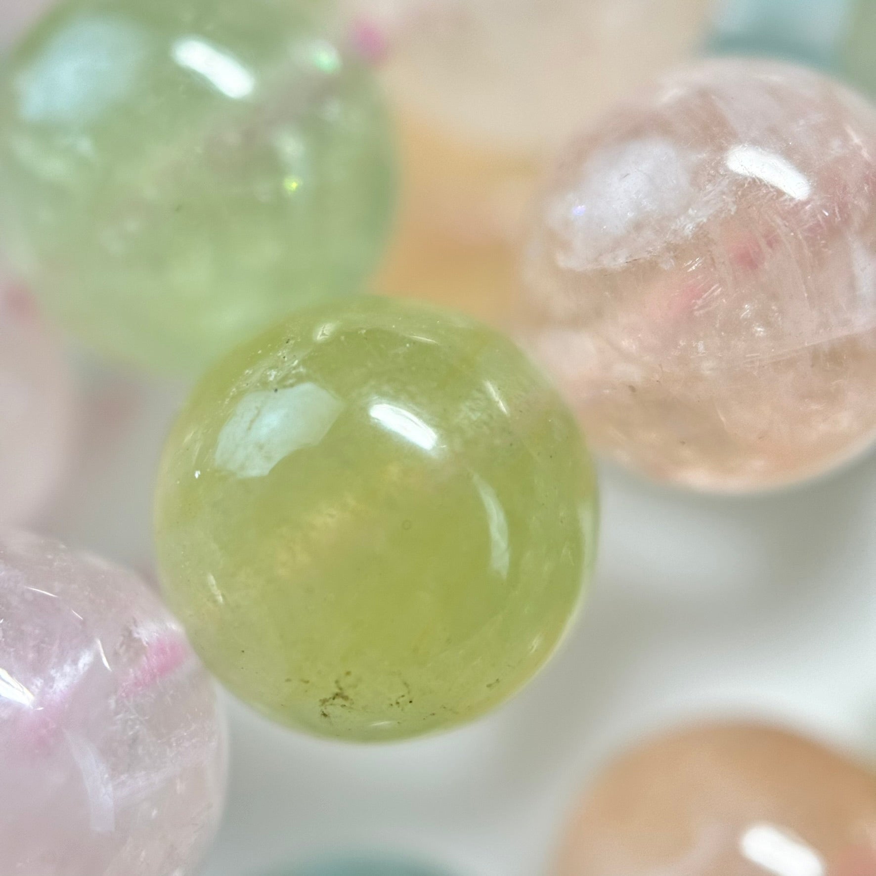 Aquamarine Morganite AA Polished Round Beads image 9