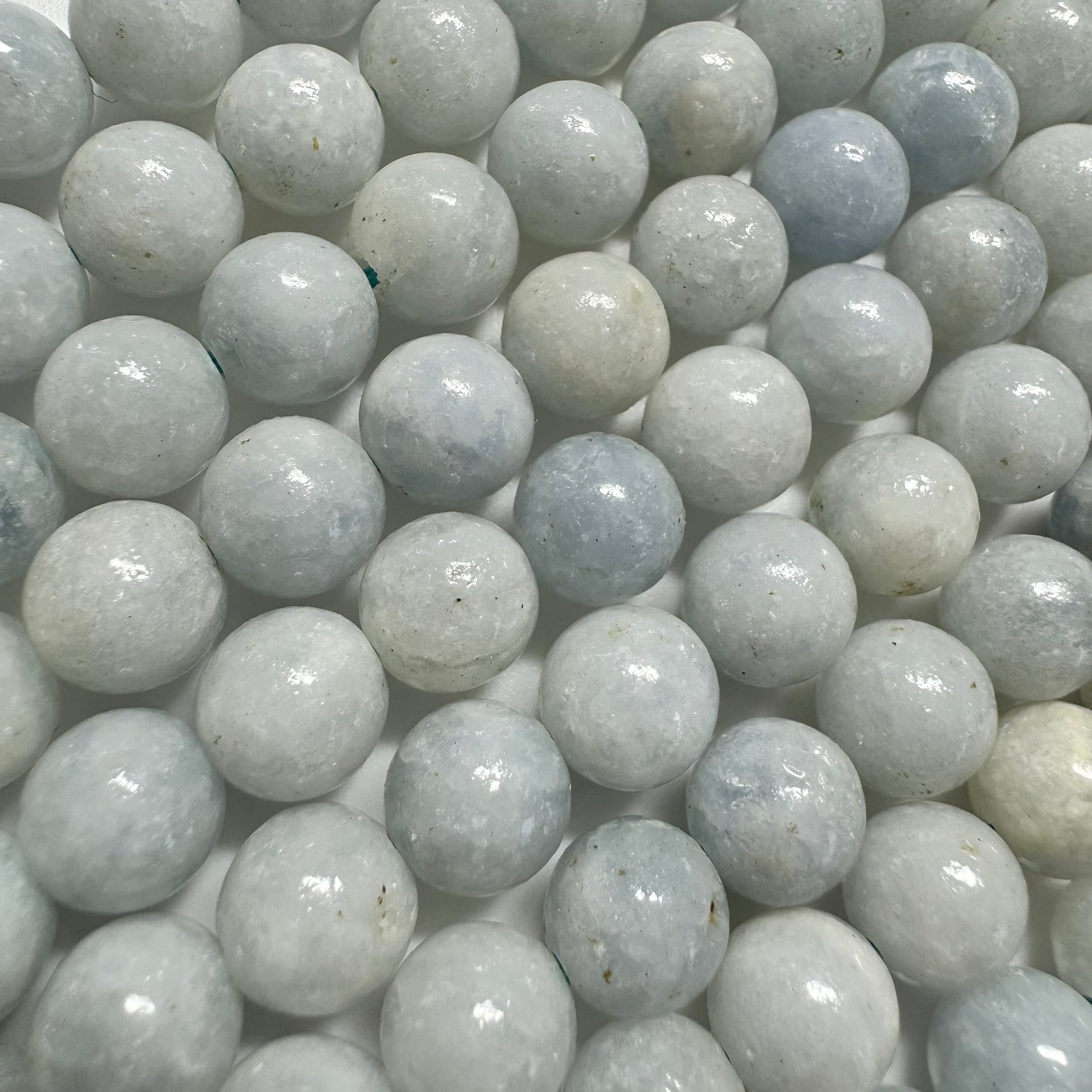 Blue Calcite Polished Round Beads image 1