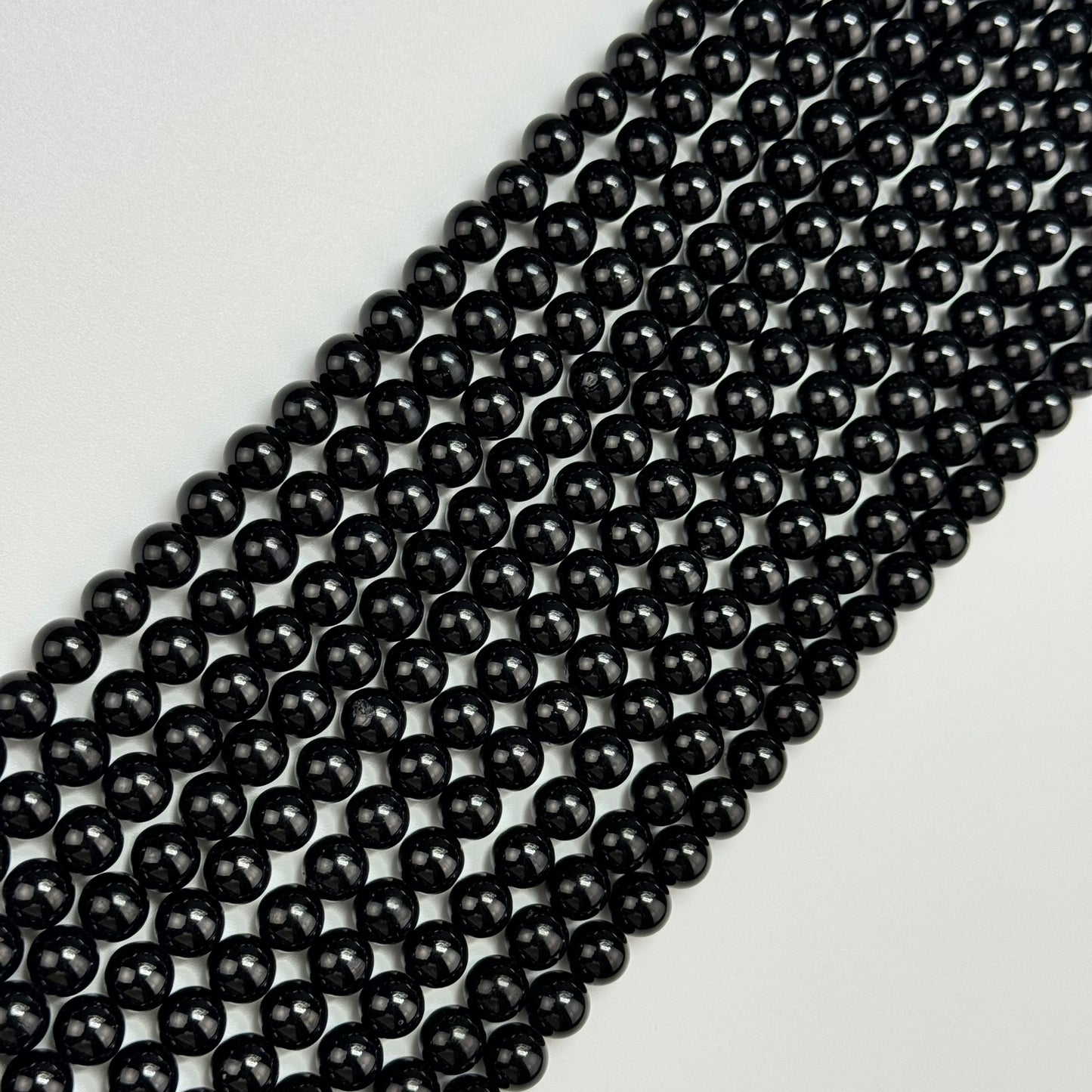 Black Obsidian Polished  Round Beads image 3