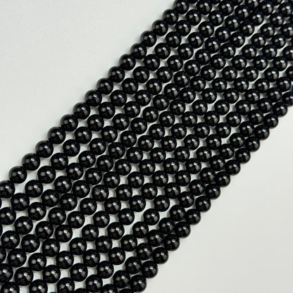 Black Obsidian Polished  Round Beads image 3