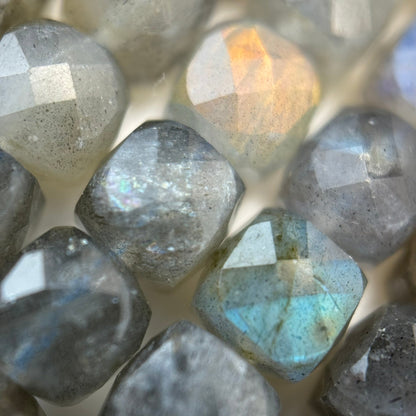 Labradorite AA Square Faceted Polished Beads (6-8 mm) image 6