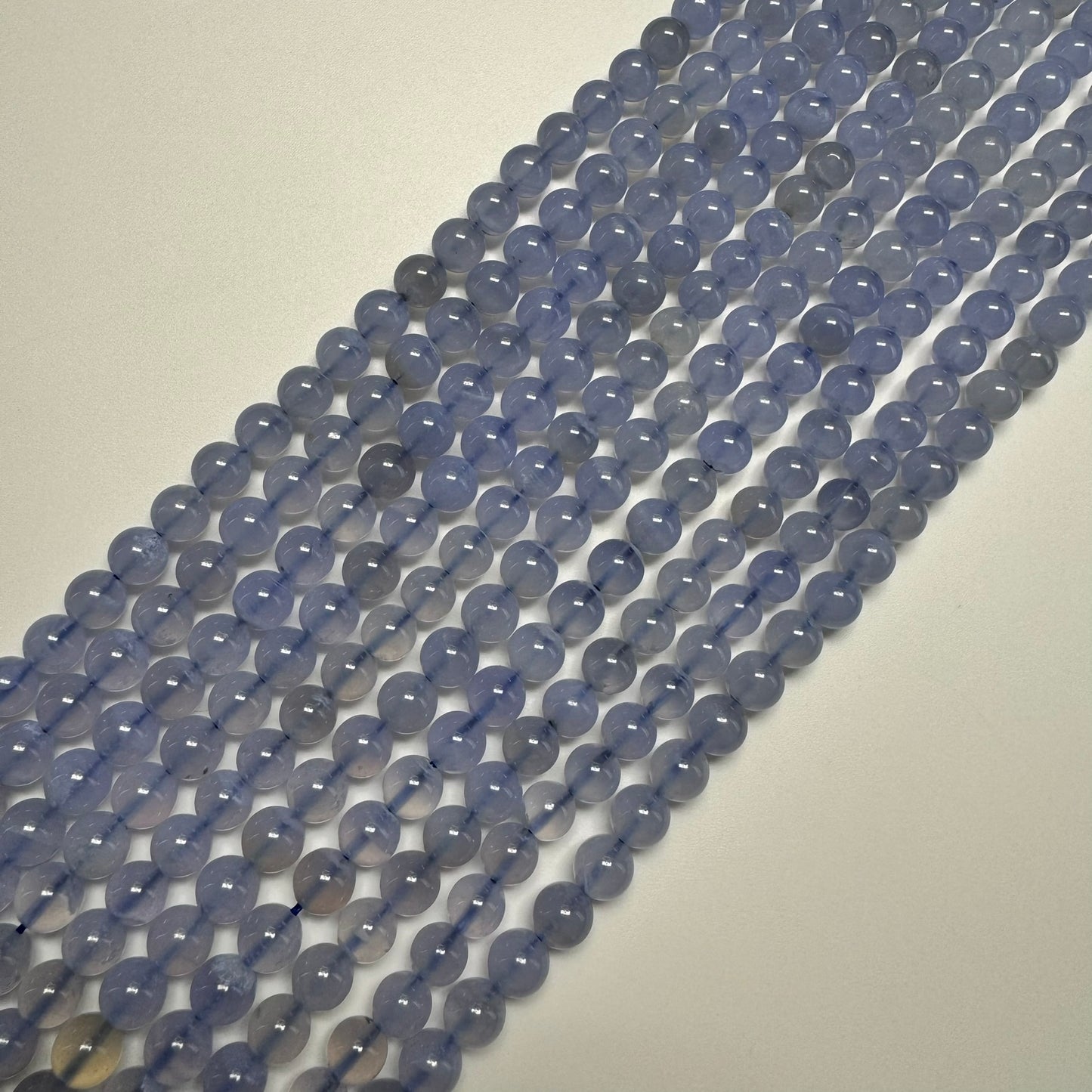 Blue Chalcedony Polished Round Beads image 0