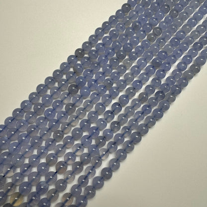 Blue Chalcedony Polished Round Beads image 0