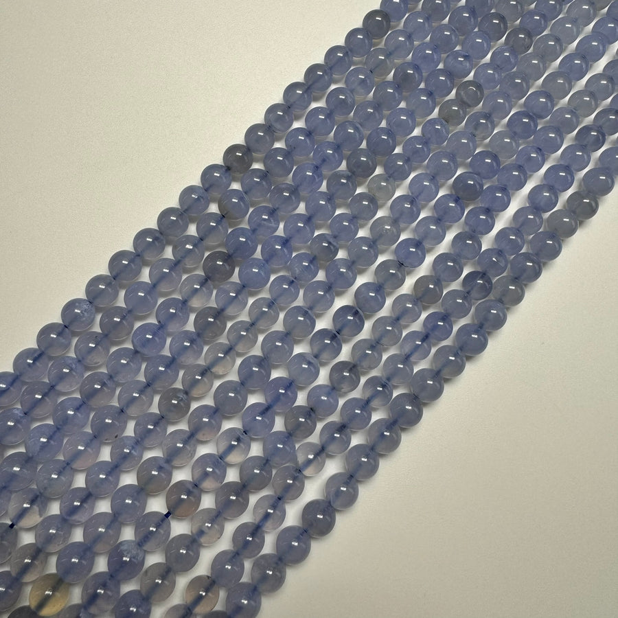 Blue Chalcedony Polished Round Beads image 0