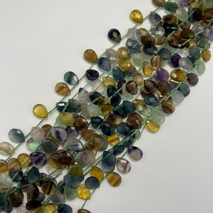 Multicolor Flurite Faceted Pear Shape Beads image 4